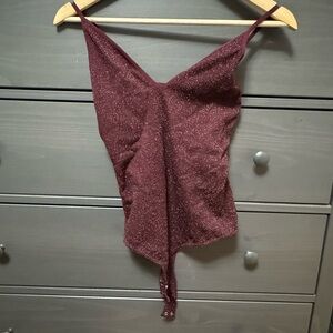Dynamite Glittering Burgundy Bodysuit
